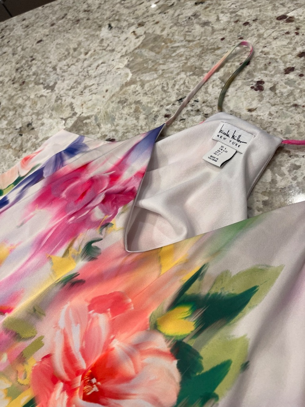 NICOLE MILLER Watercolor Flowy Floral Maxi Dress Summer Beach Vacation Cover Up - Picture 3 of 7